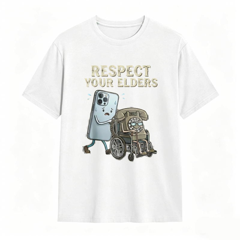 Respect Your Elders Gadget Evolution Humor Graphic Tee