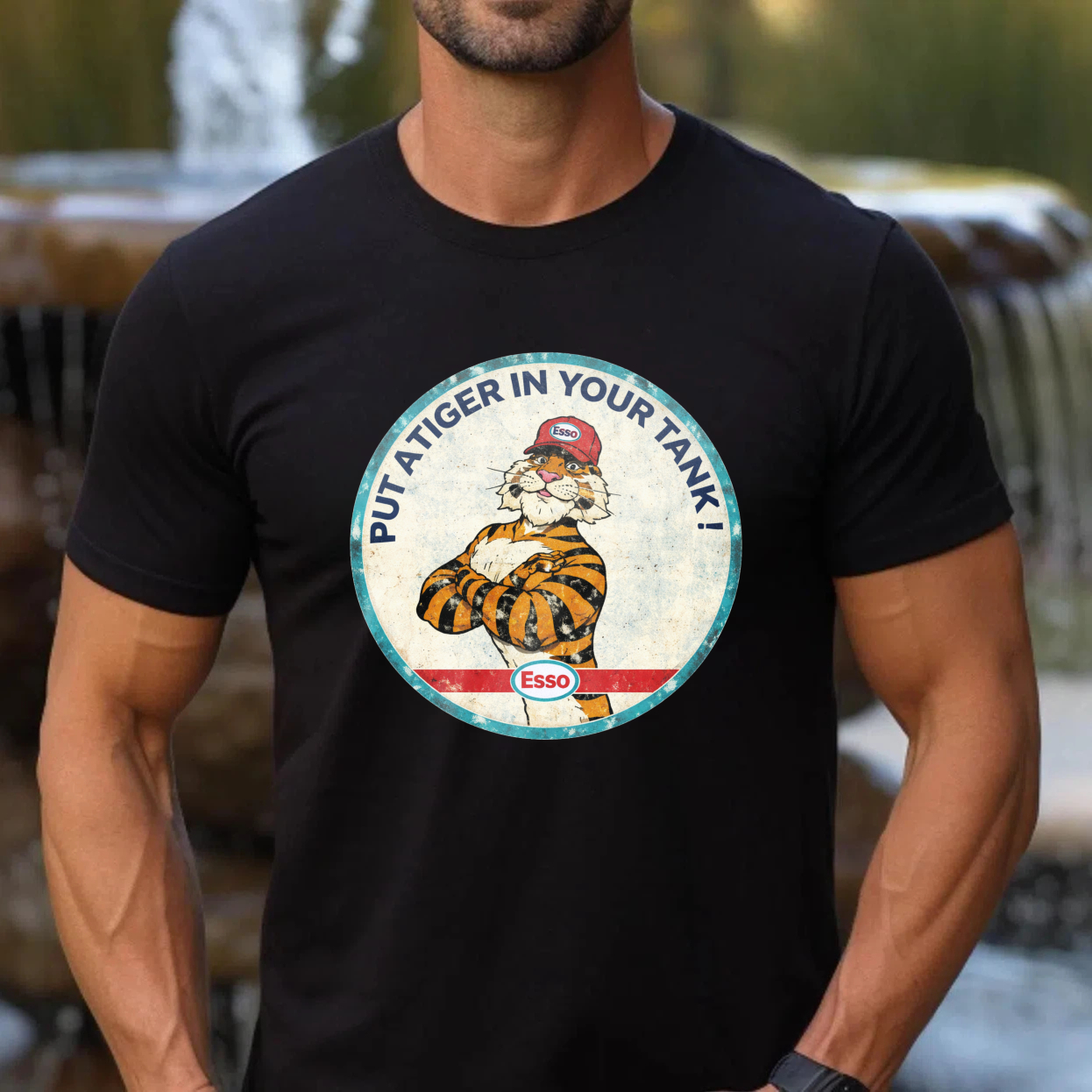 Put A Tiger In Your Tank Esso Gasoline Vintage Logo T Shirt