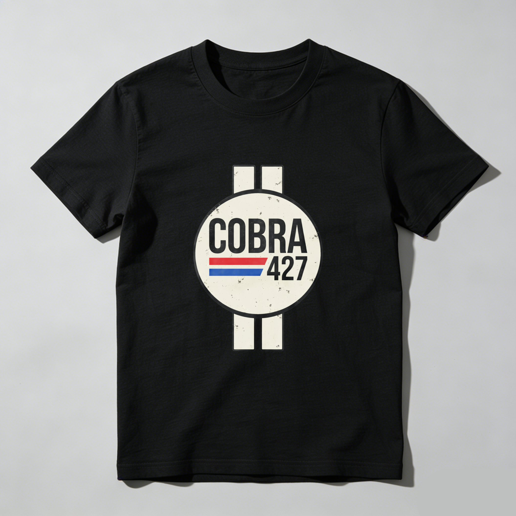 Cobra 427 Classic Car Logo T Shirt Black Vintage Racing Design Men Women Unisex Apparel