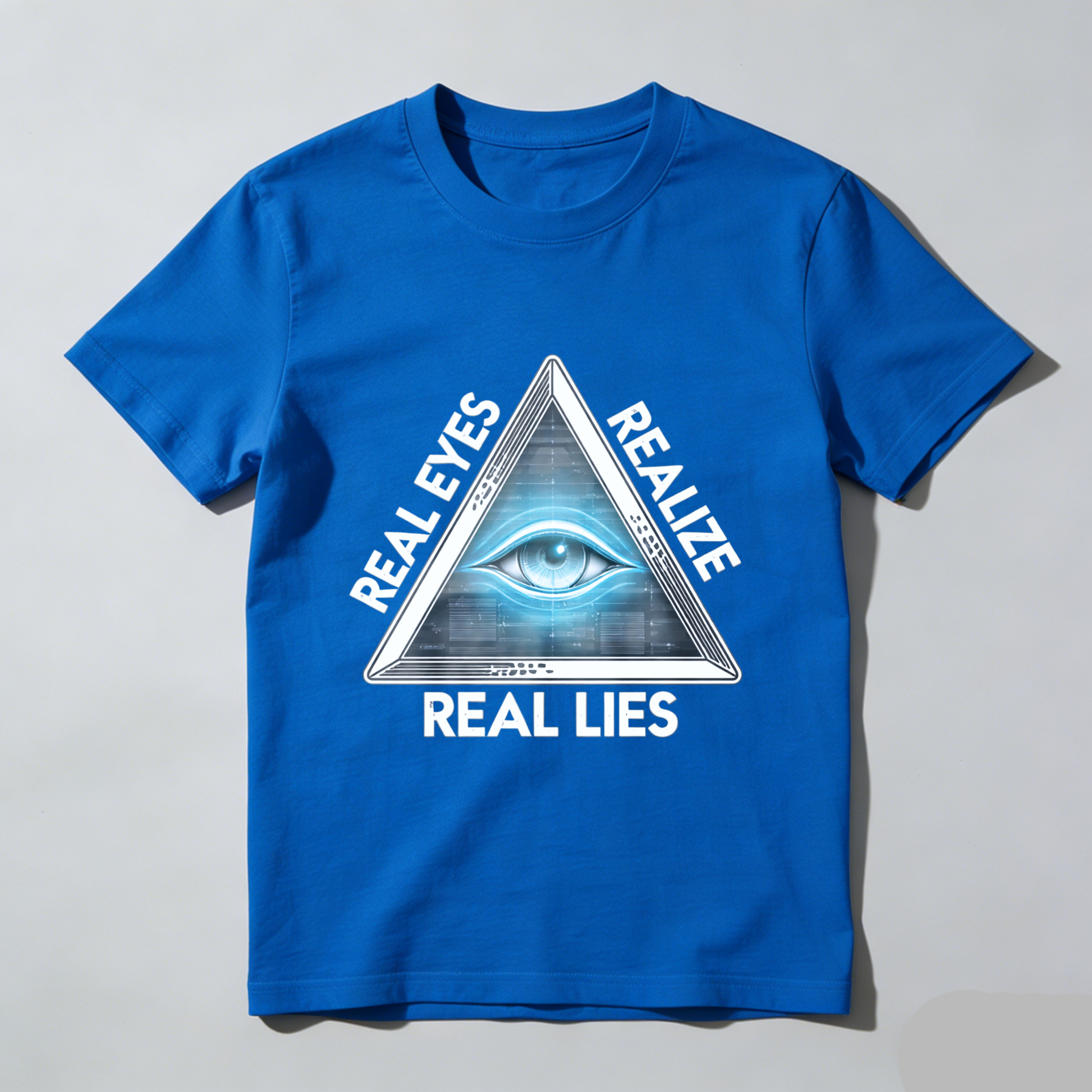 TEECURENT  Real Eyes Realize Real Lies Pyramid Eye Design TEECURENT