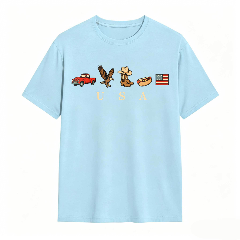 USA Icons Comfort Colors 4th Of July Graphic Tee