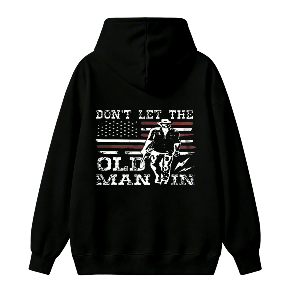Dont Let The Old Man In American Flag Cowboy Graphic Unisex Classic Hoodie