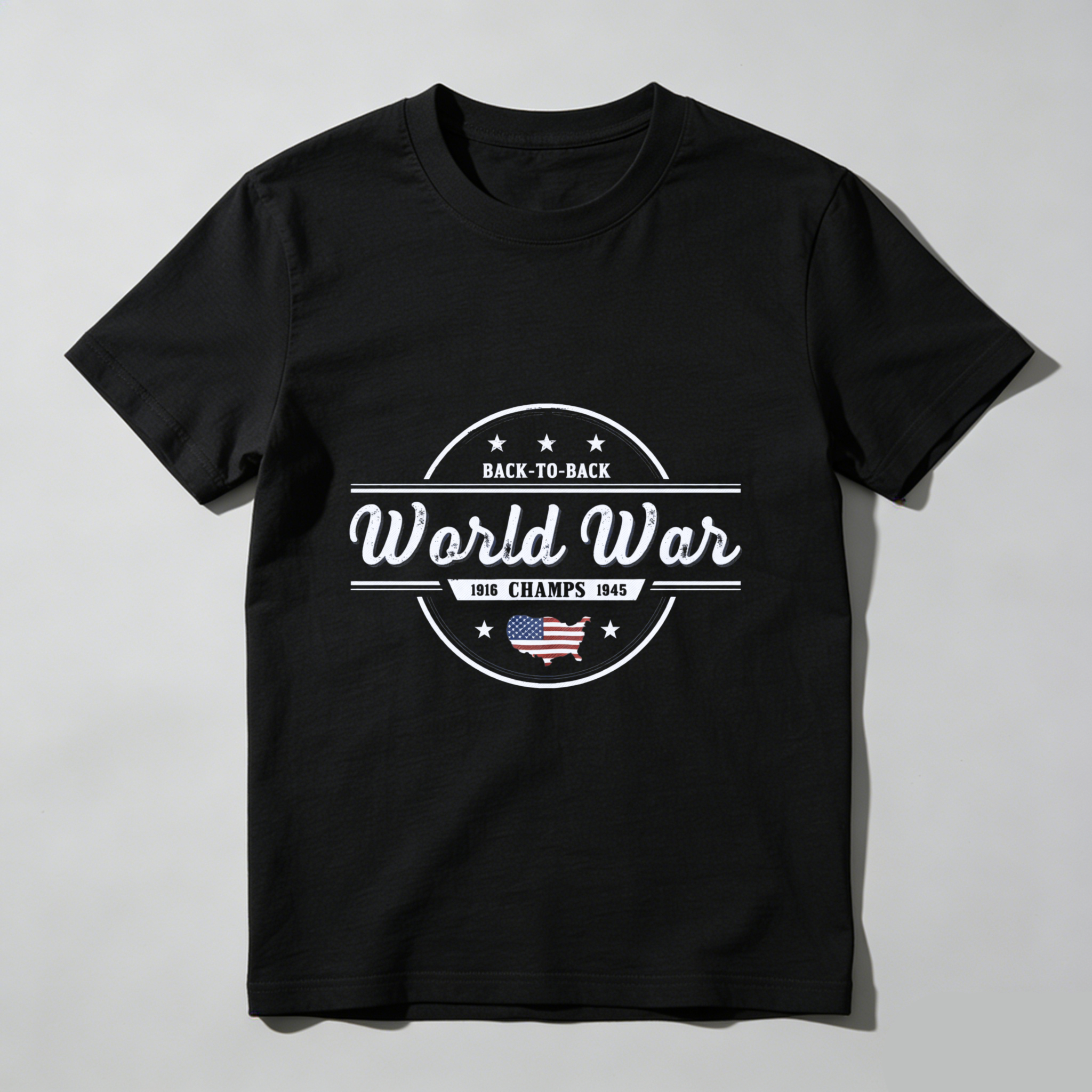 TEECURENT Back To Back World War Champs 1918 1945 Usa Flag T Shirt