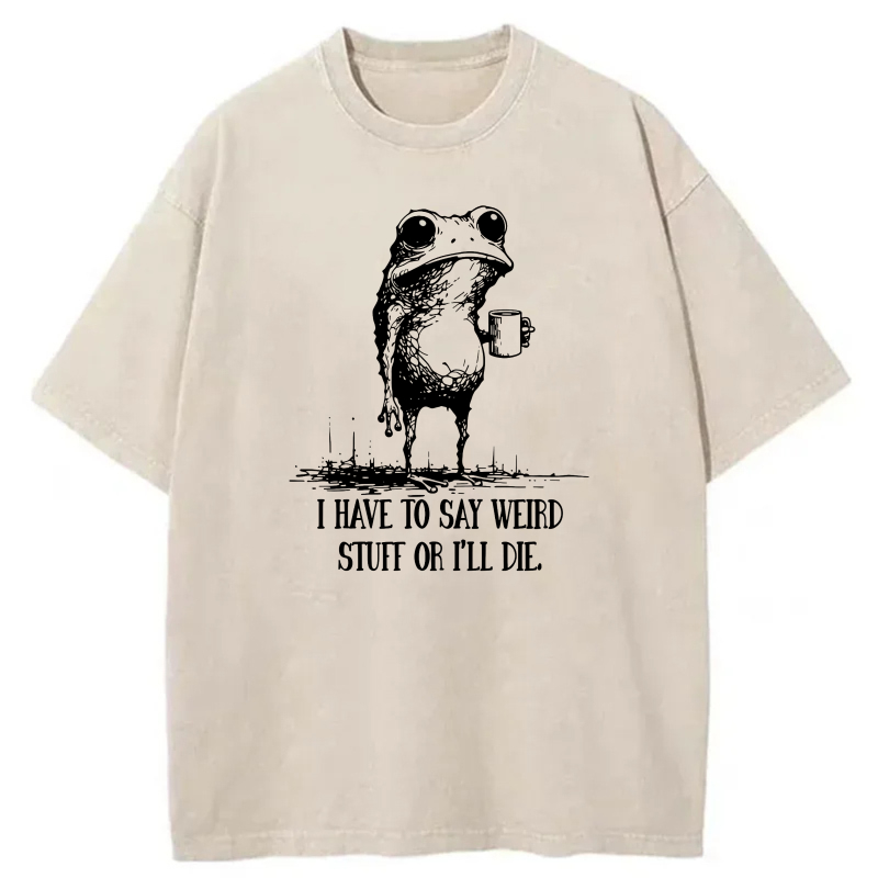Frog Holding Mug With Text Below tshirt 100% cotton