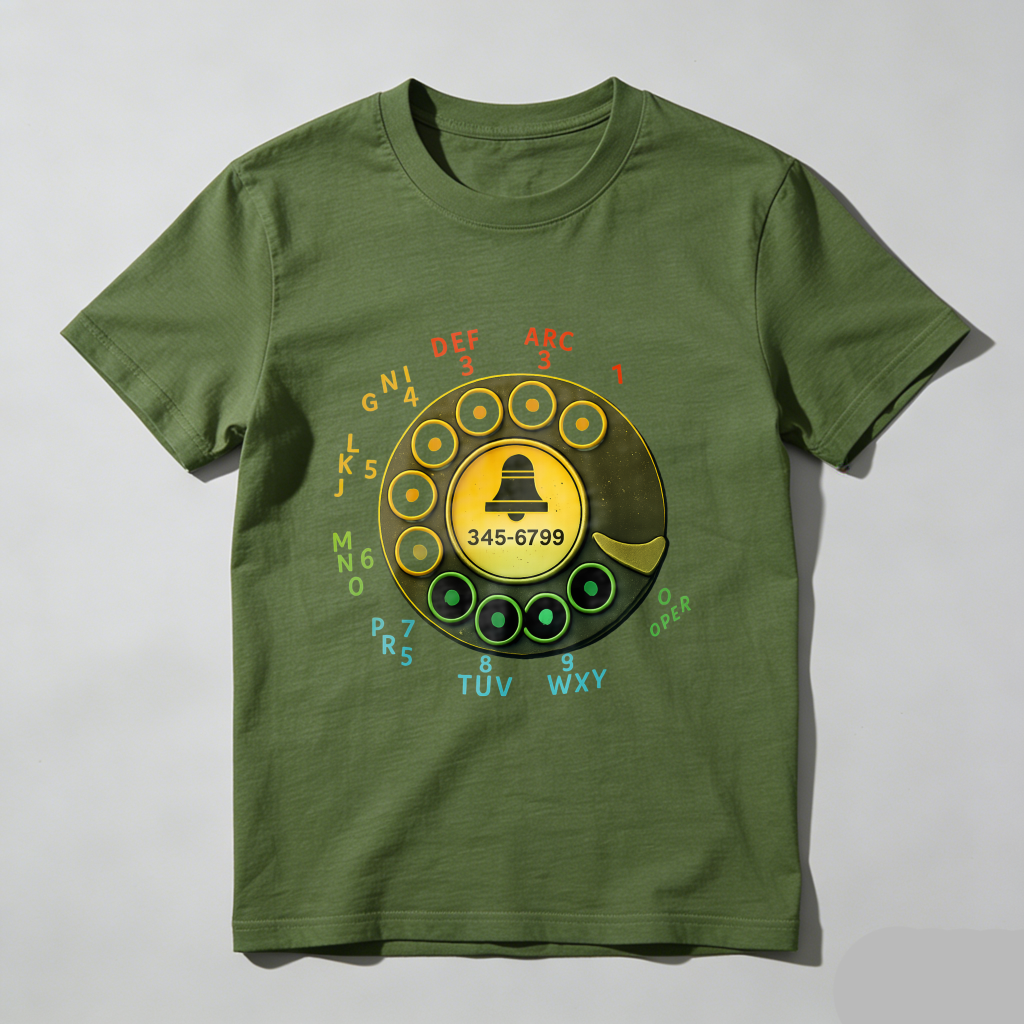 Retro Rotary Phone Dial T-Shirt Vintage Telephone Design Made In Usa