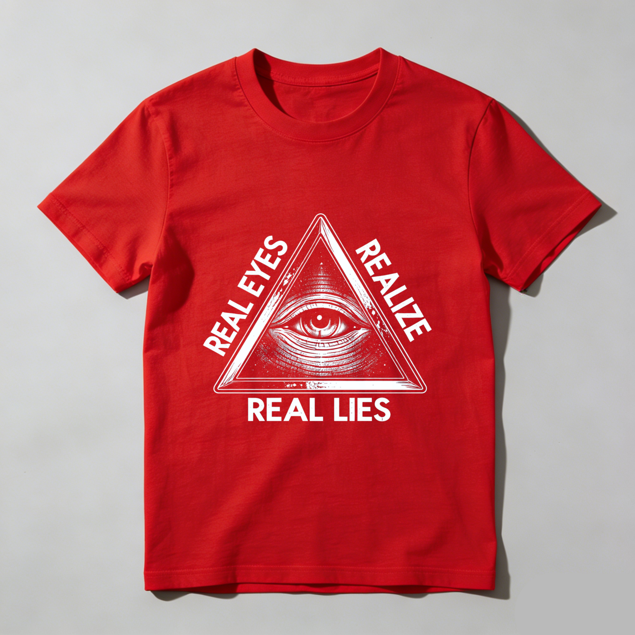 TEECURENT  Real Eyes Realize Real Lies Pyramid Eye Symbol(6) TEECURENT