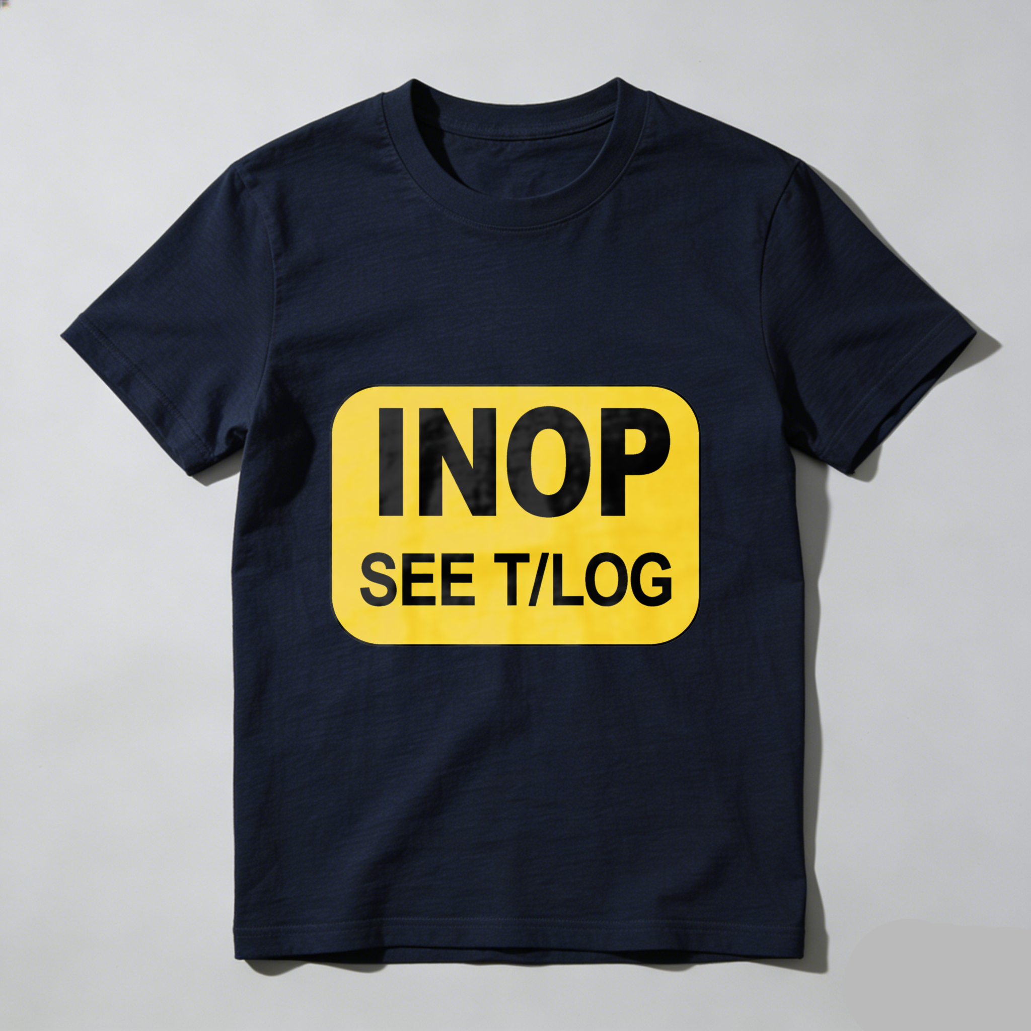 Inop See T Log Aviation Warning Sign T Shirt Black Men Women Unisex Crewneck Shirt