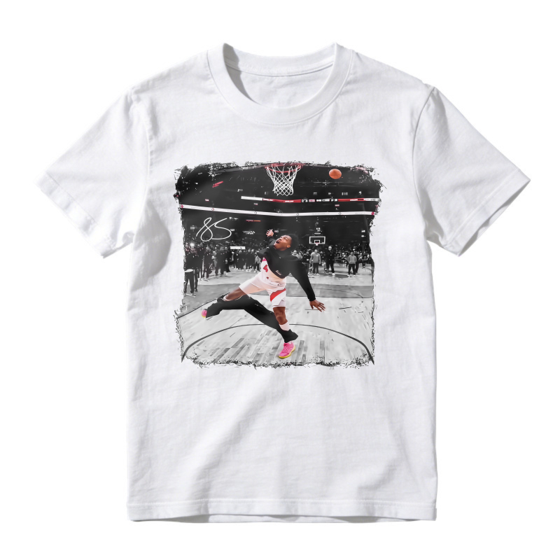 Unisex Sports Basketball Dynamic Shot Torn Border Casual Graphic T-Shirt