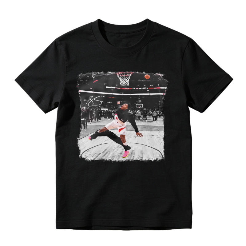 Unisex Sports Basketball Dynamic Shot Torn Border Casual Graphic T-Shirt