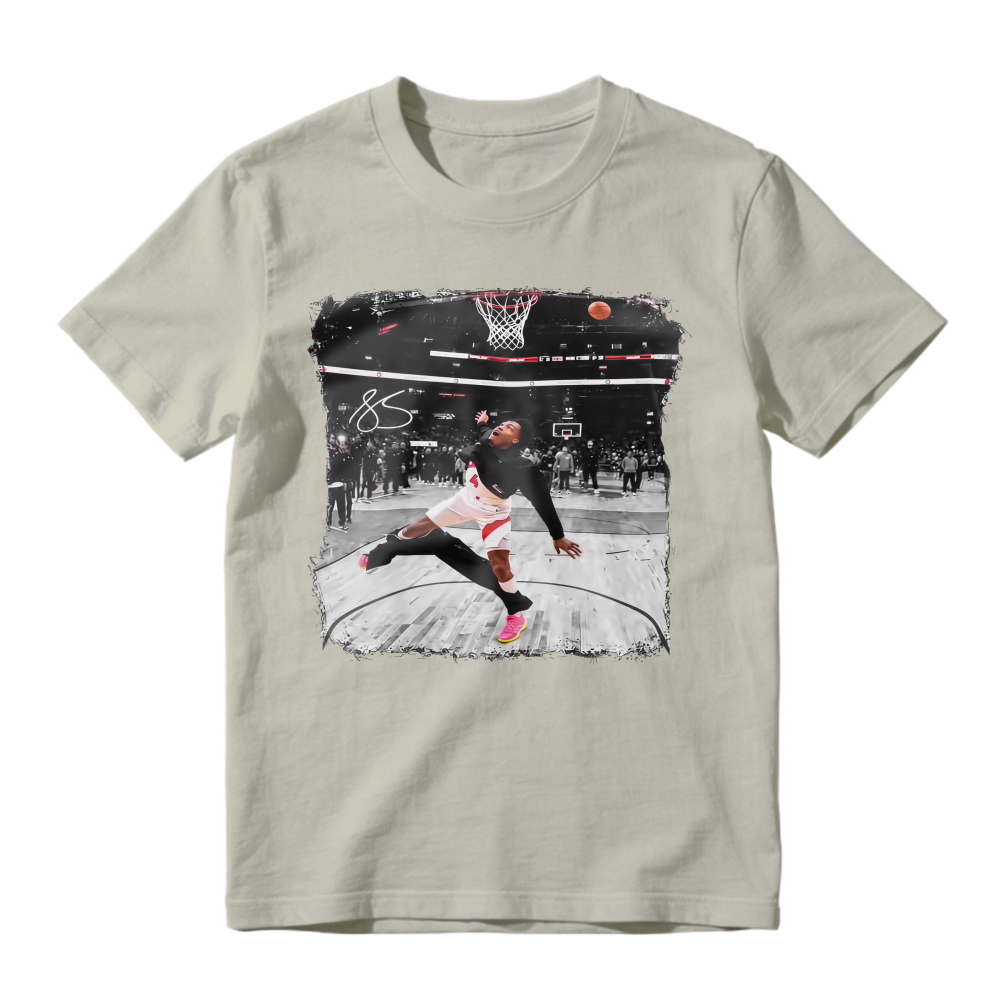 Unisex Sports Basketball Dynamic Shot Torn Border Casual Graphic T-Shirt