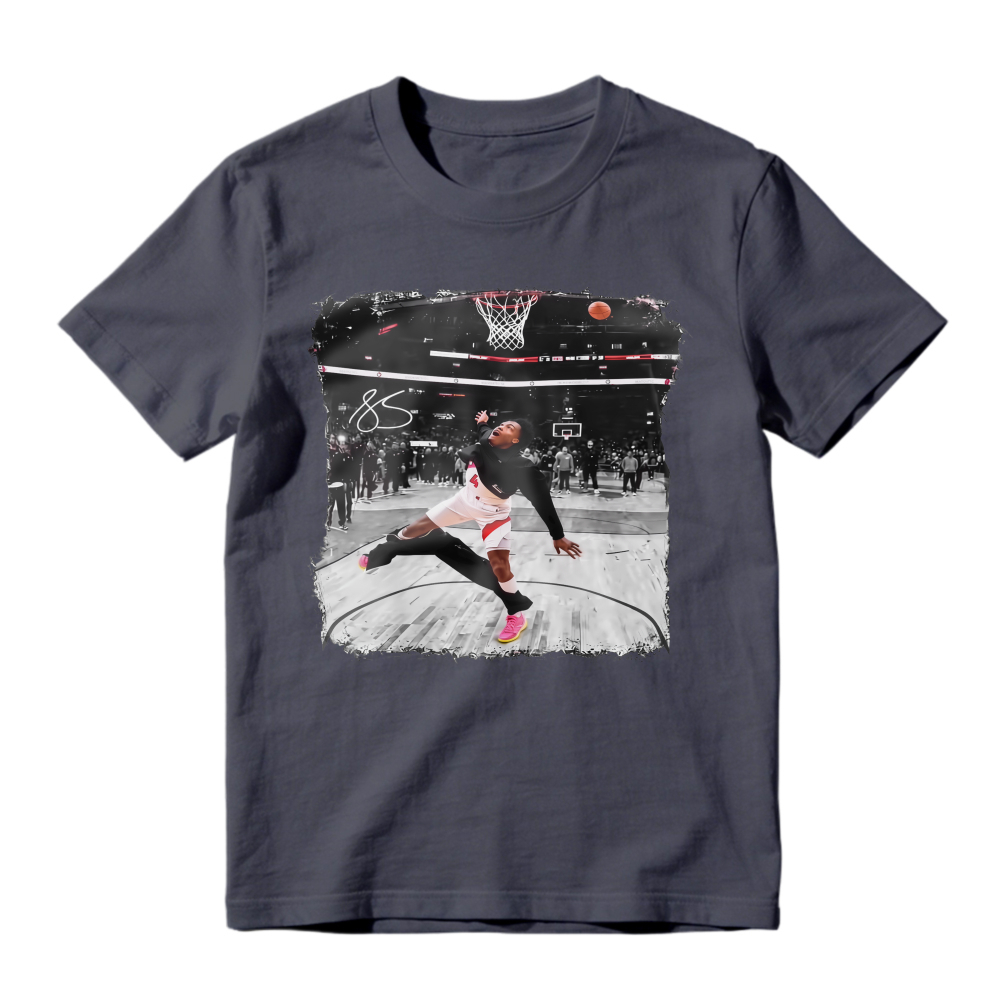 Unisex Sports Basketball Dynamic Shot Torn Border Casual Graphic T-Shirt