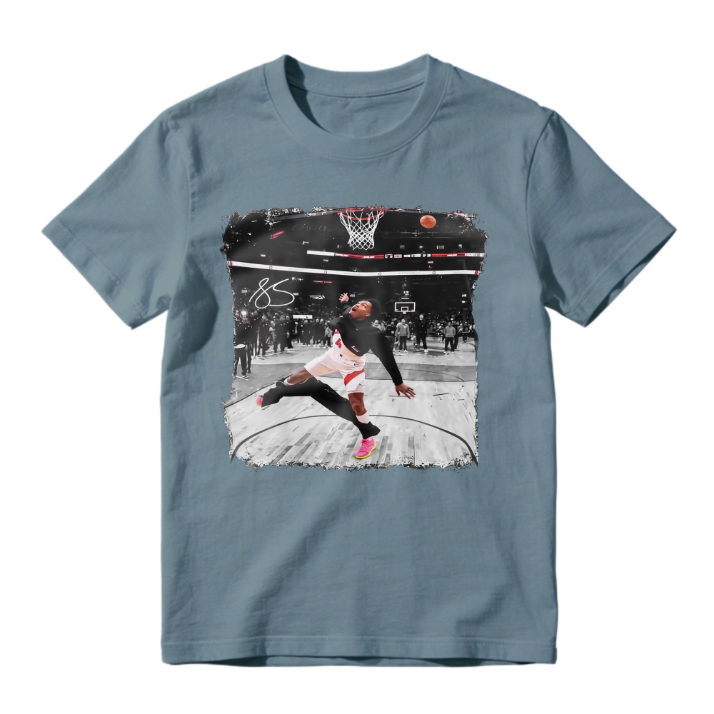 Unisex Sports Basketball Dynamic Shot Torn Border Casual Graphic T-Shirt