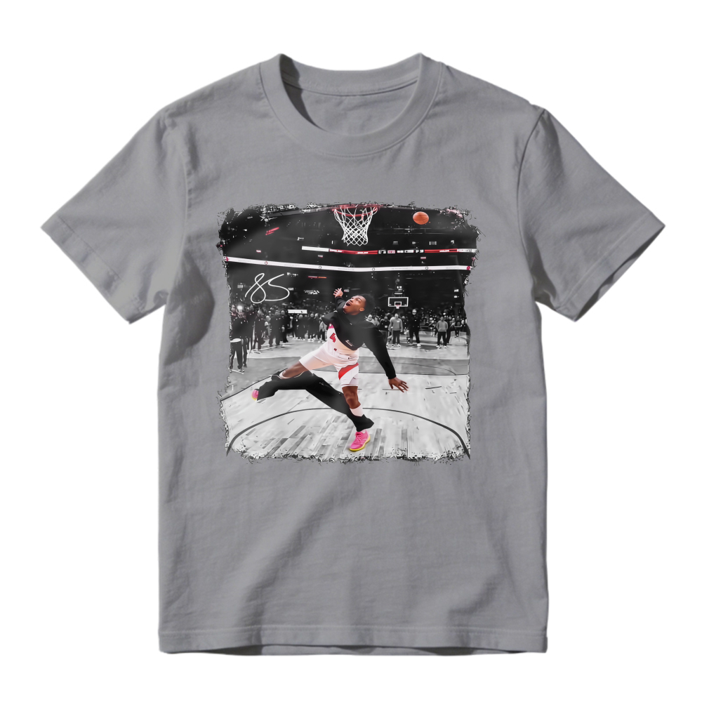Unisex Sports Basketball Dynamic Shot Torn Border Casual Graphic T-Shirt
