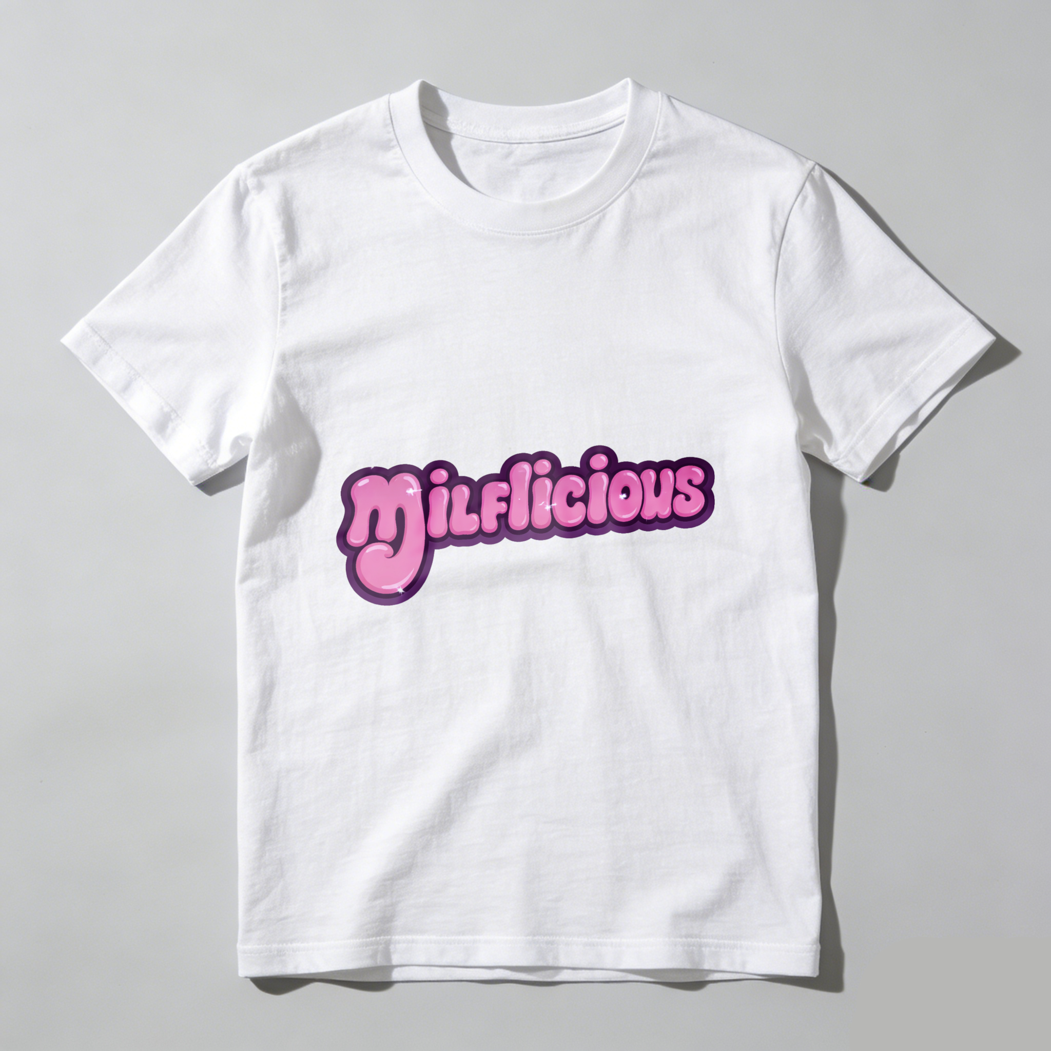 TEECURENT Milklicious Pink Text Design Black T Shirt For Women And Men Fashion Casual Wear WOMEN