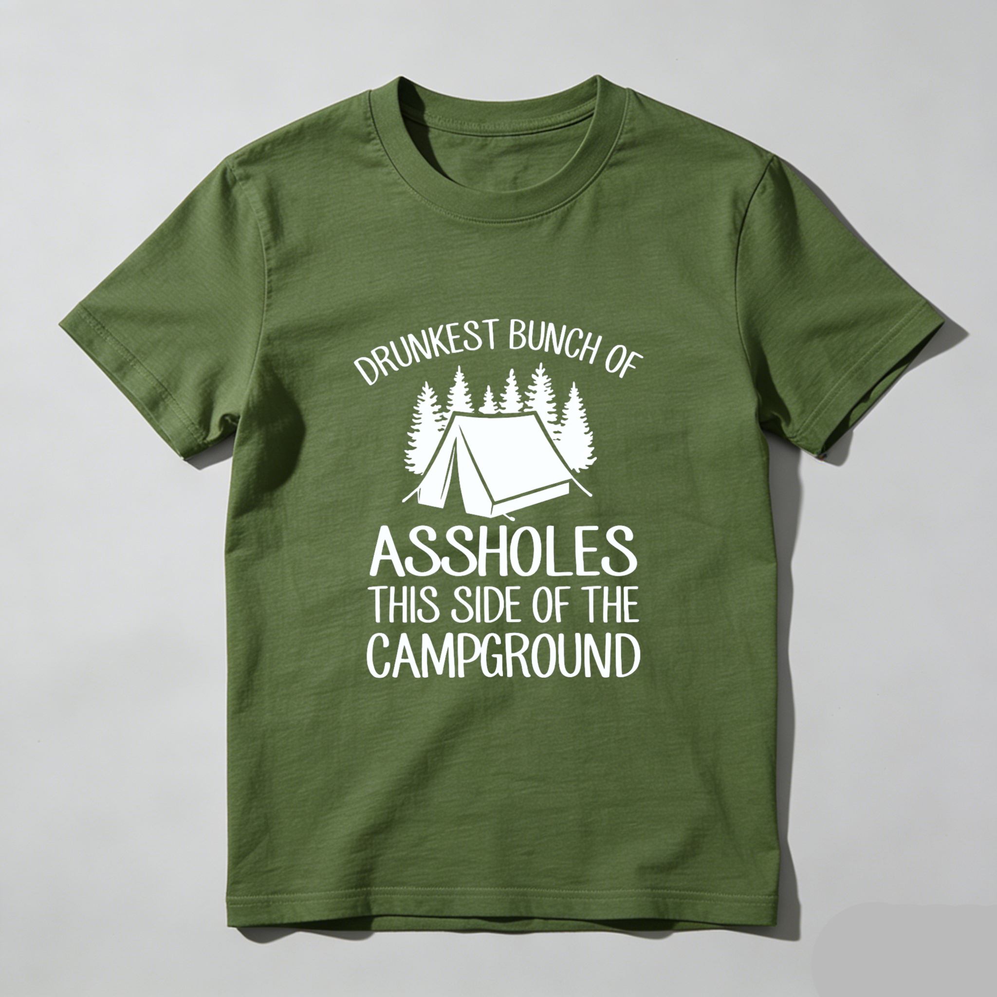 TEECURENT Drunkest Bunch Of Assholes This Side Of The Campground Camping T Shirt Funny Outdoor Adventure Humor Gift For Men Women WOMEN