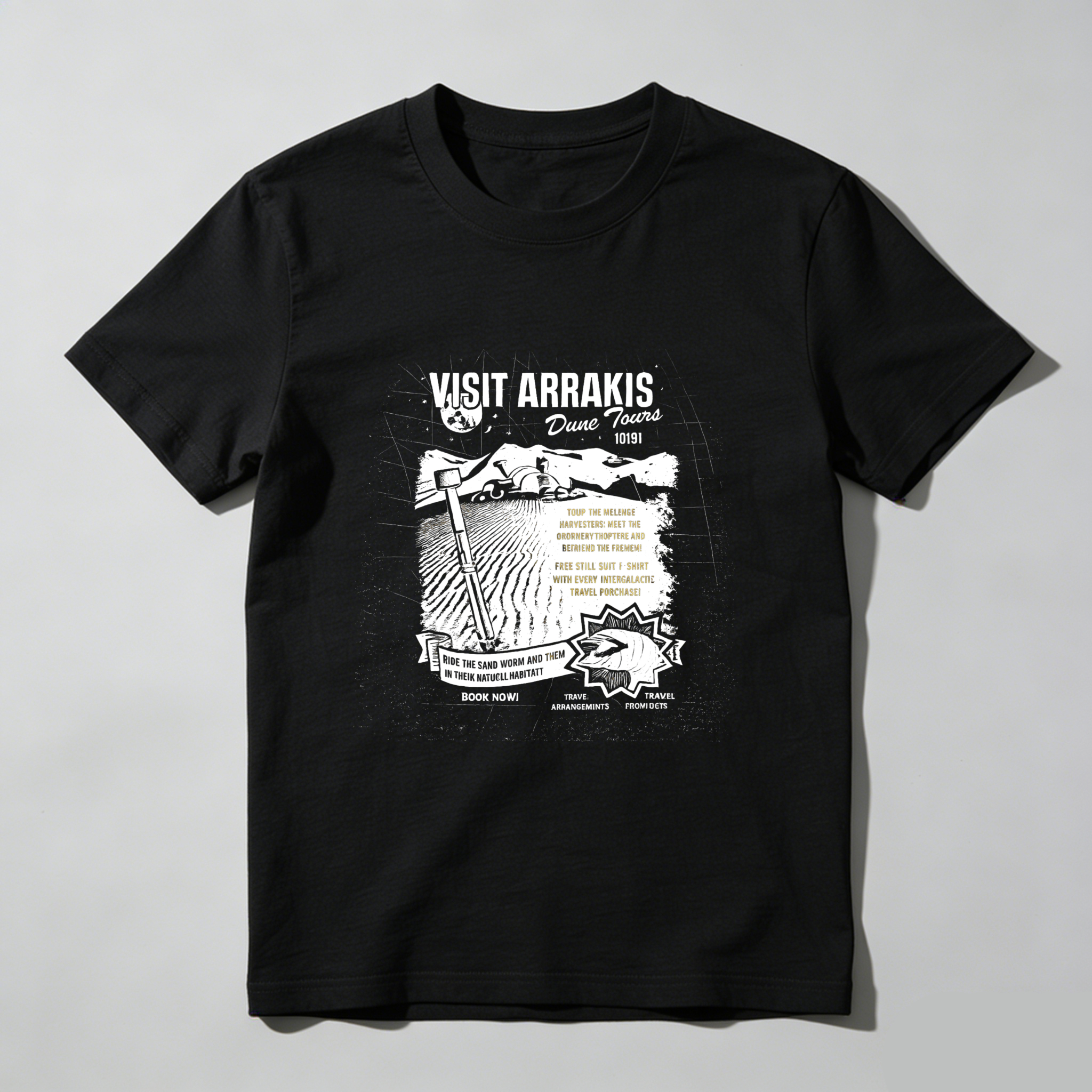 TEECURENT Visit Arrakis Dune Tours 1983 T Shirt Star Wars Inspired Desert Adventure Graphic Tee