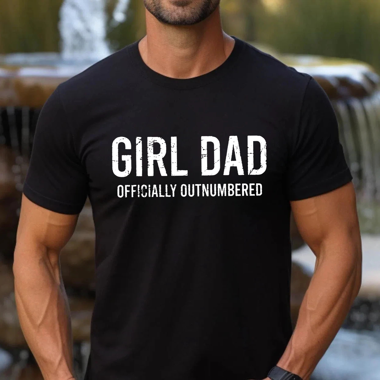 Girl Dad Officially Outnumbered T Shirt Made In Usa