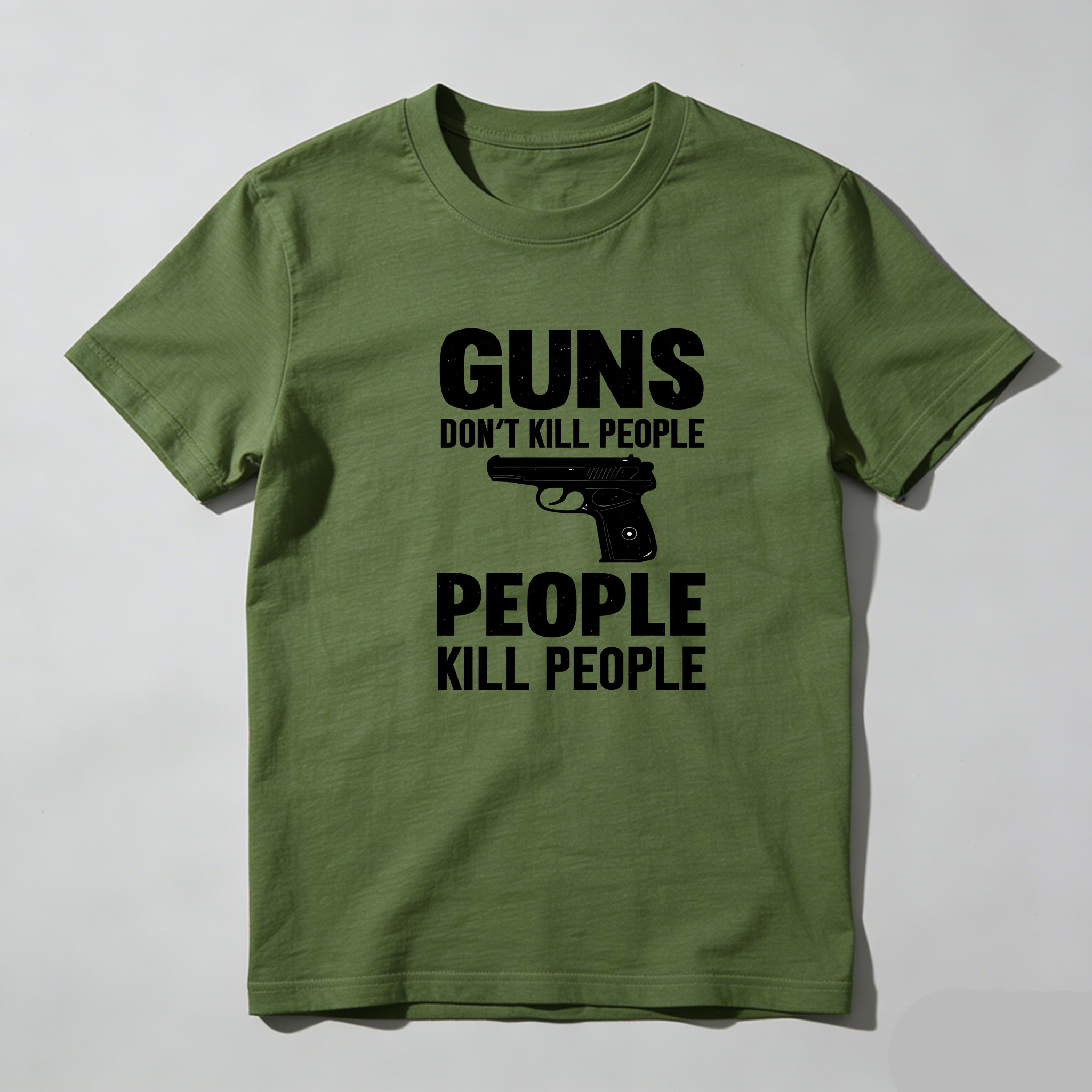 TEECURENT Guns Dont Kill People People Kill People Pure Cotton Short Sleeve T Shirt-TeeCurent