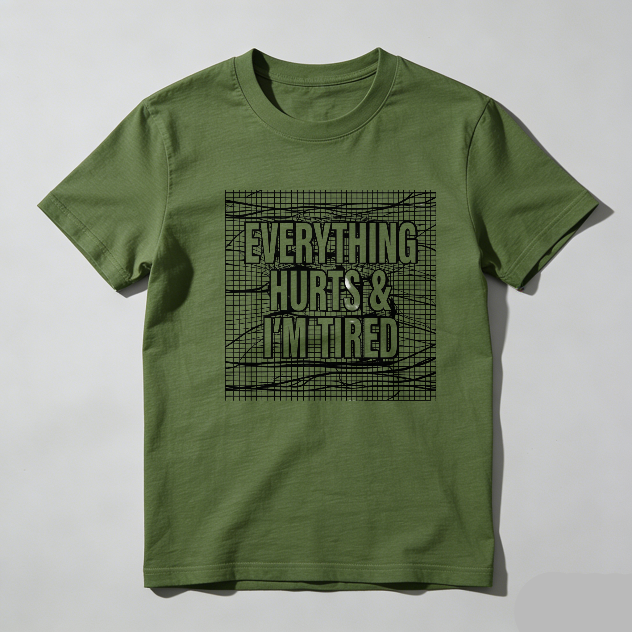 TEECURENT Everything Hurts And Im Tired Pure Cotton Short Sleeve T Shirt-TeeCurent