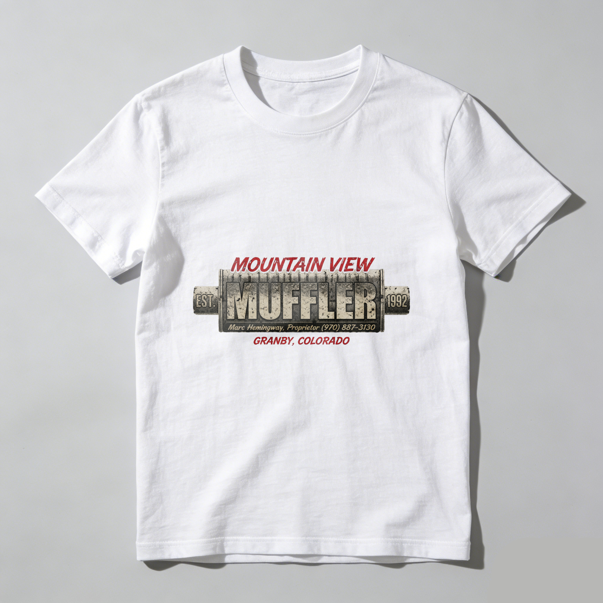 Mountain View Muffler Granby Colorado Established 1982 Auto Repair Shop T-Shirt