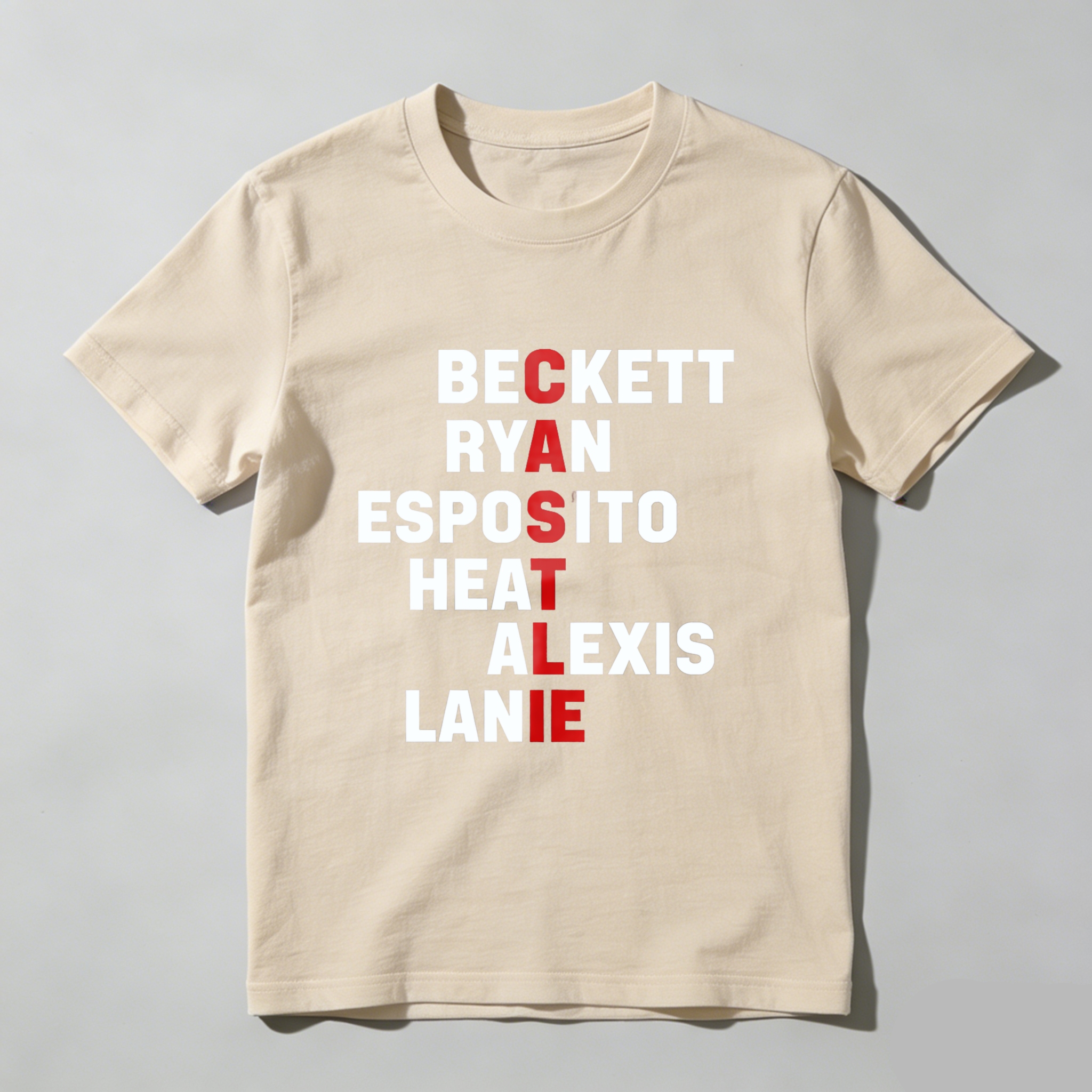 TEECURENT Beckett Ryan Esposito Heat Alexis Lanie Black T Shirt