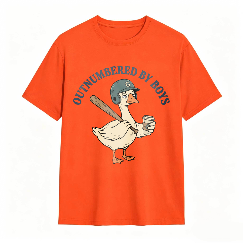 Comfort Colors Outnumbered By Boys Baseball Mom Goose Funny T-shirt