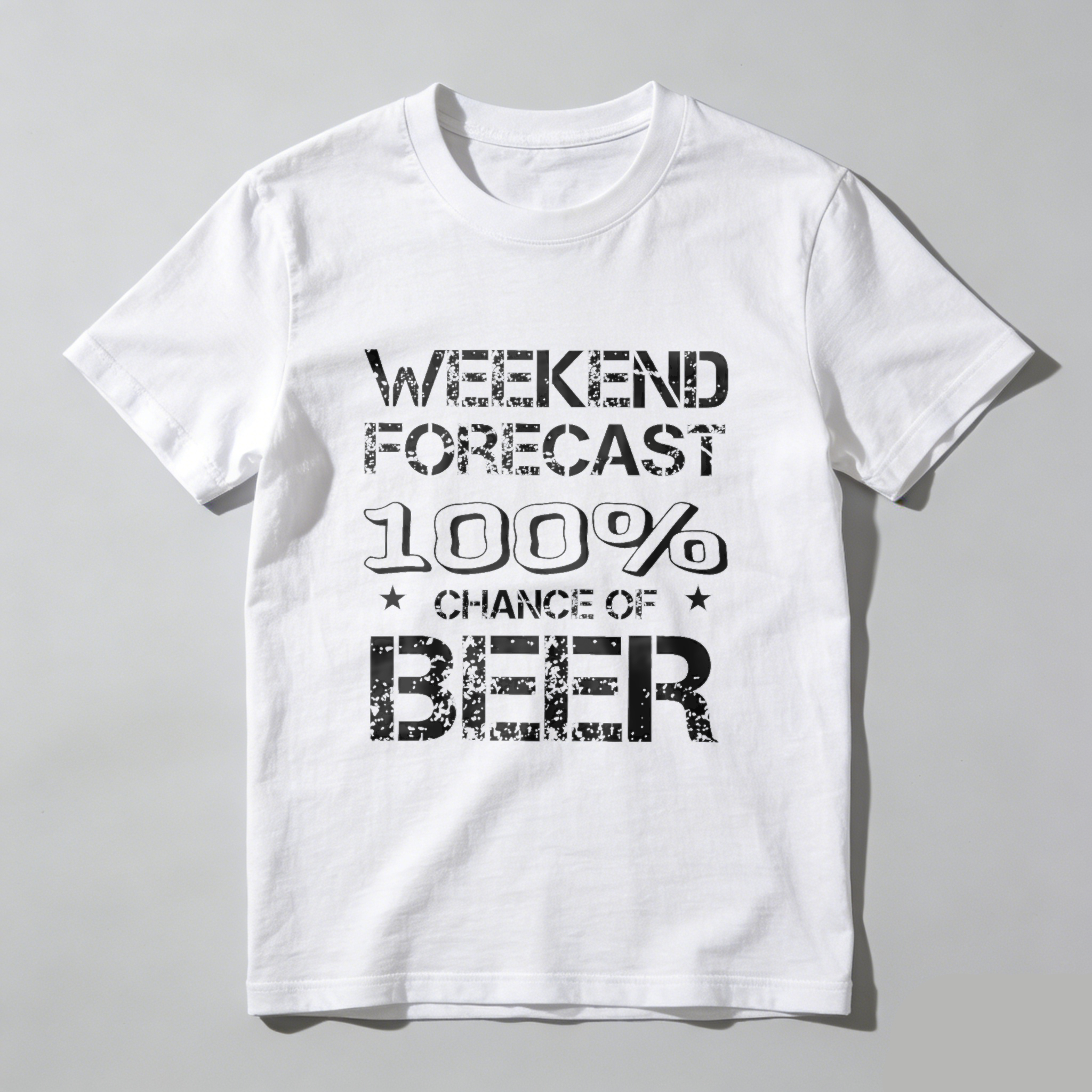 TEECURENT Weekend Forecast 100 Percent Chance Of Beer T-Shirt For Men And Women Funny Drinking Shirt Casual Graphic Tee Party Wear WOMEN