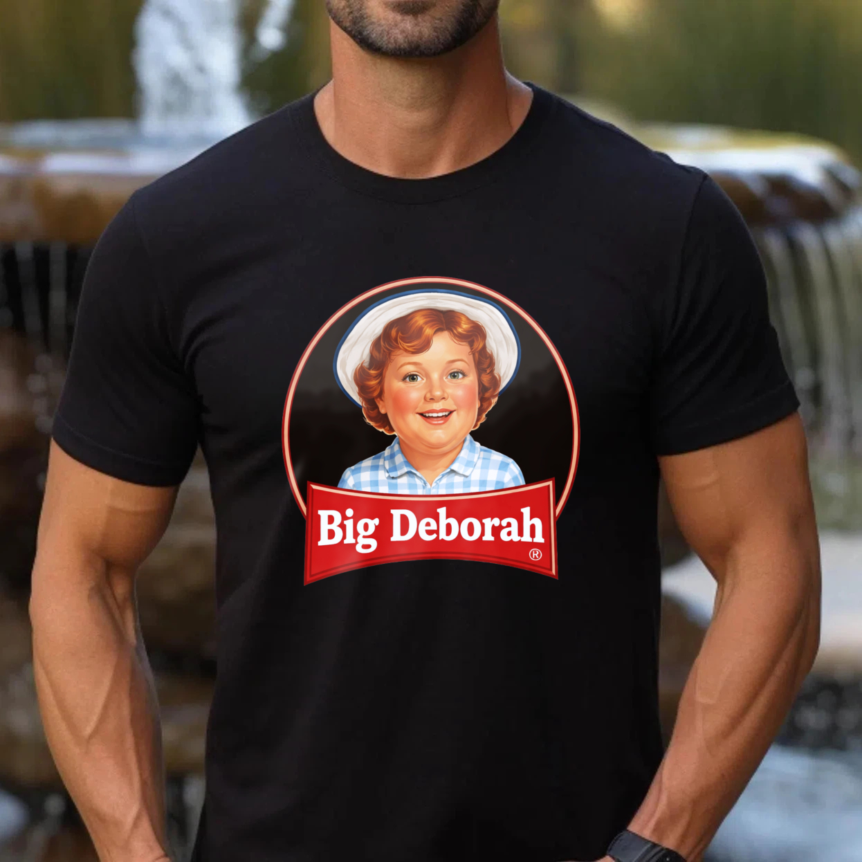 TEECURENT Big Deborah T Shirt With Vintage Girl Design Black Cotton Unisex Top For Men Women And Kids