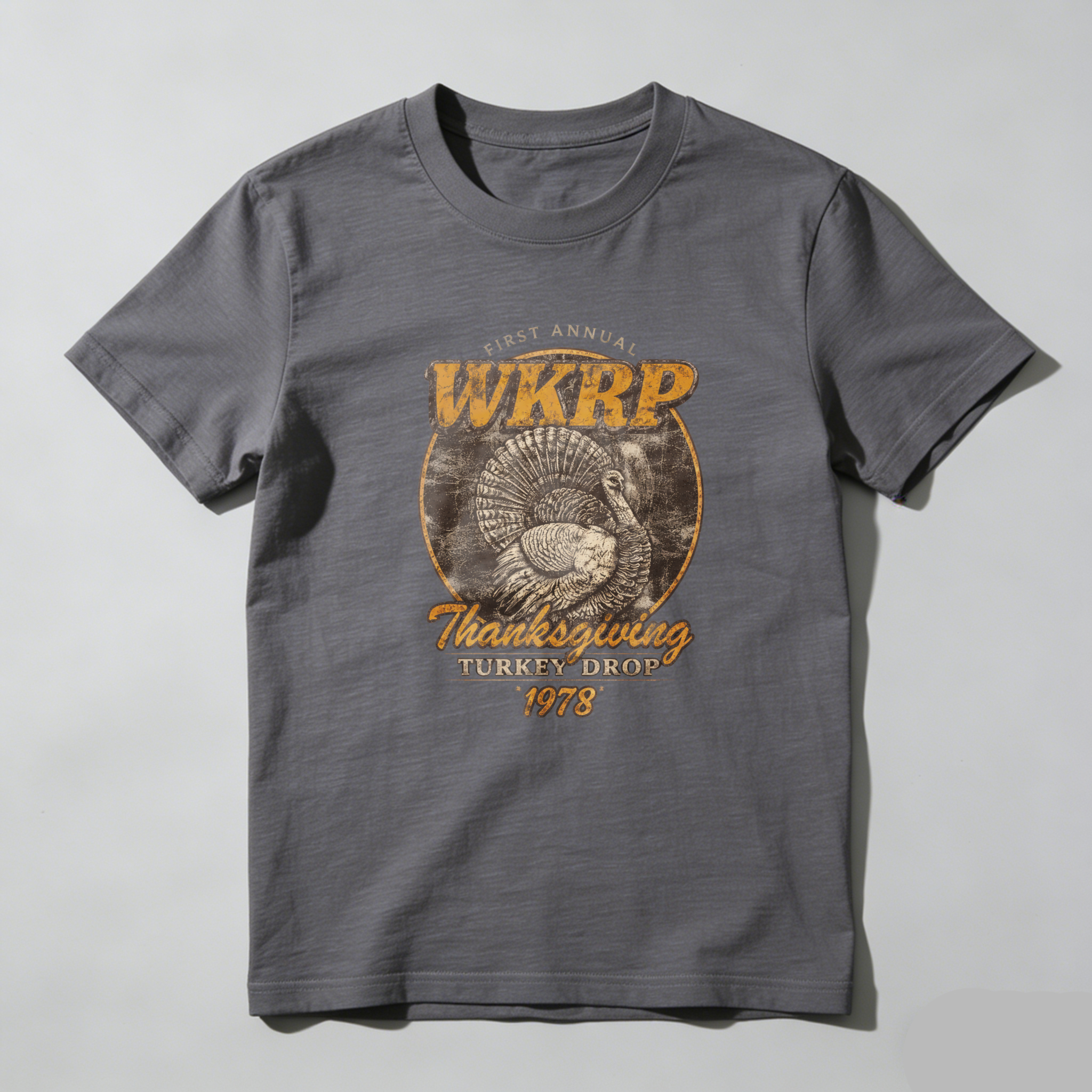 TEECURENT Wkrp First Annual Thanksgiving Turkey Drop 1978 T Shirt
