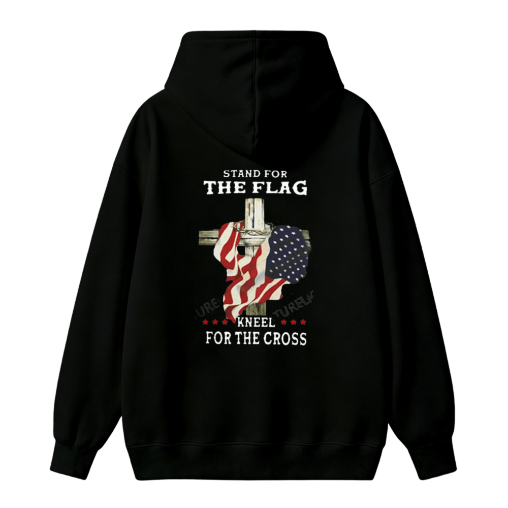 Stand For The Flag Kneel For The Cross American Flag Unisex Classic Hoodie