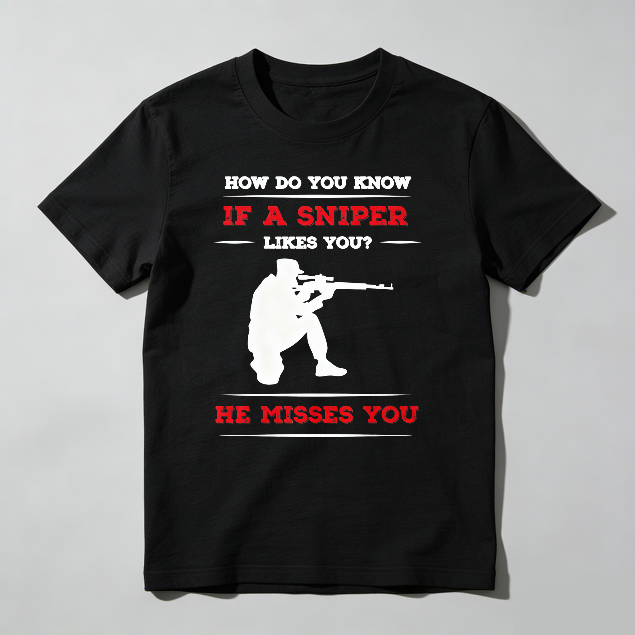 TEECURENT Sniper Misses You Pure Cotton Short Sleeve T Shirt-TeeCurent