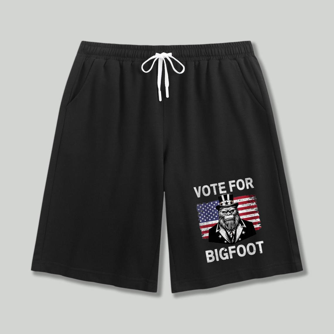 Vote For Bigfoot American Flag Sasquatch Graphic Shorts