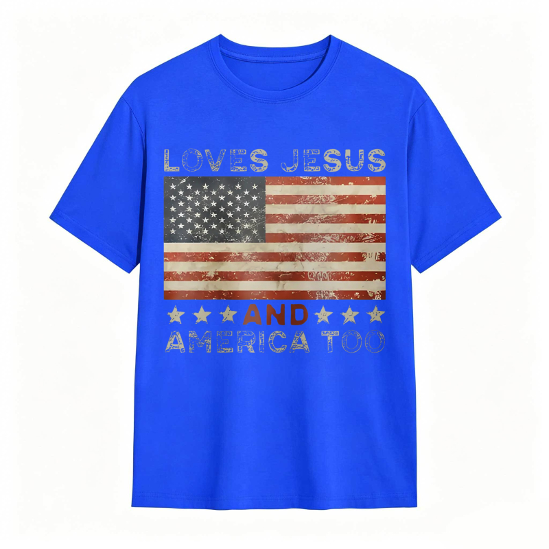 American Flag Print Graphic Tee