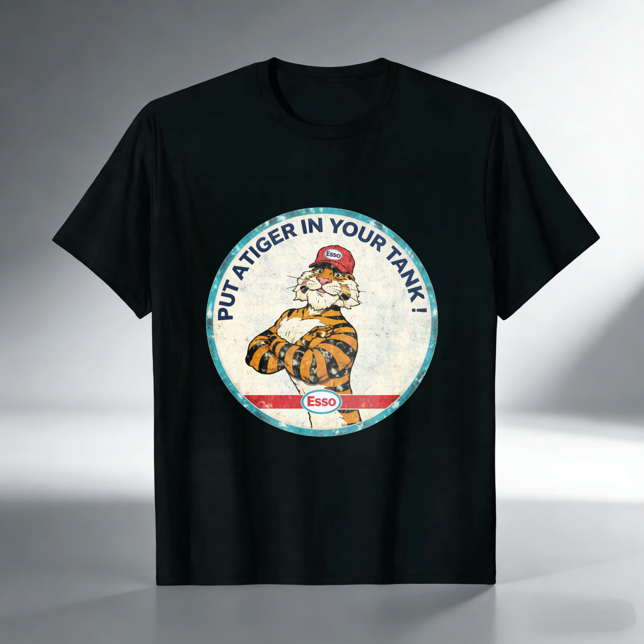 Put A Tiger In Your Tank Esso Gasoline Vintage Logo T Shirt