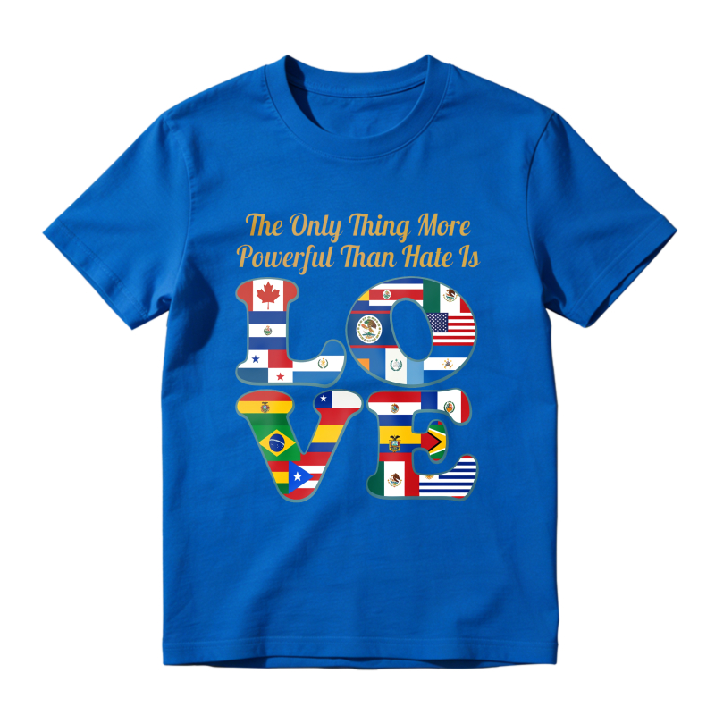 Love With Global Flags And Inspirational Quote Unisex Classic T-shirt