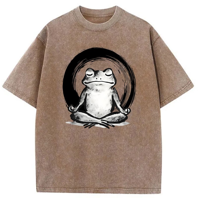 Frog Meditating In Zen Circle tshirt 100% cotton