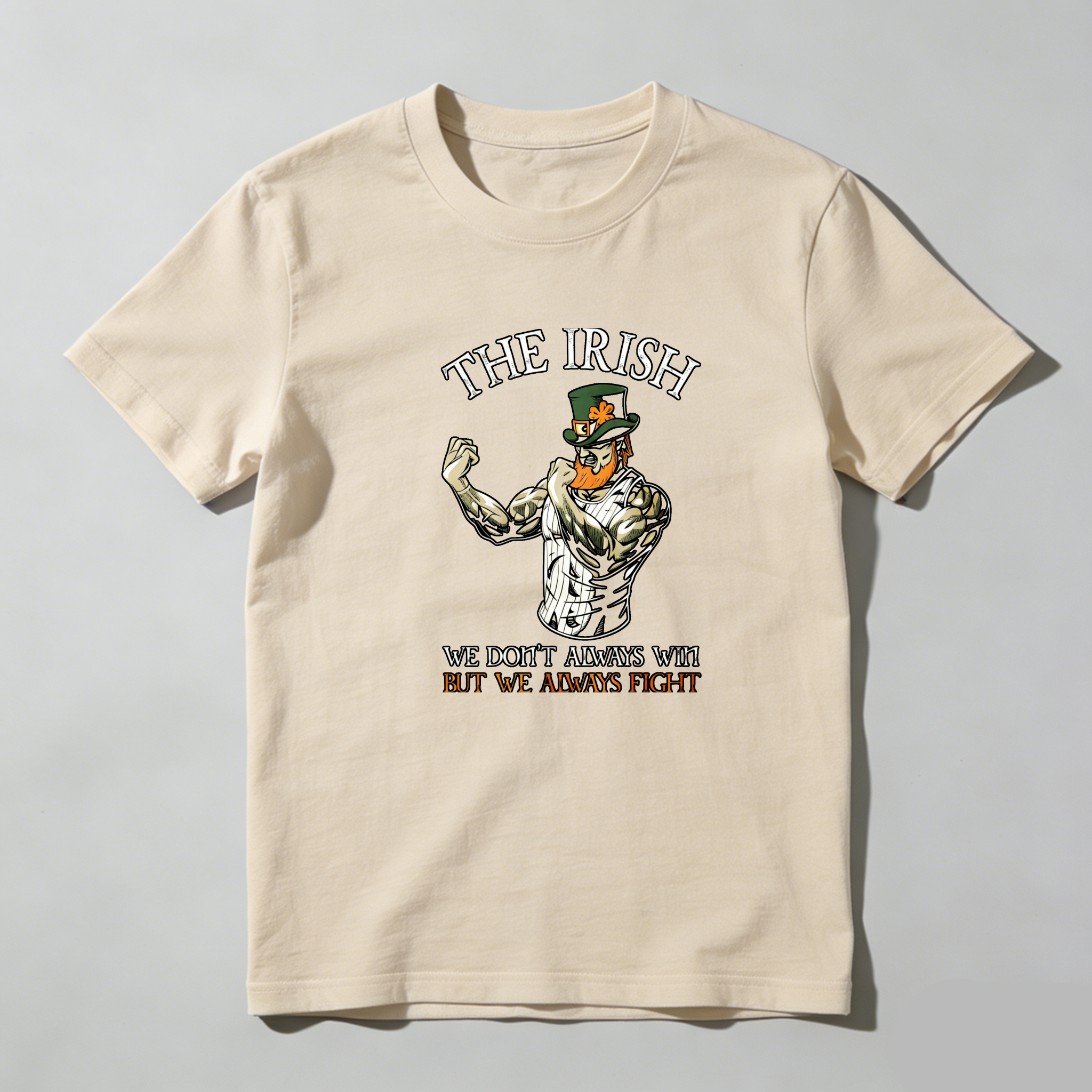 TEECURENT Irish Warrior Fighting Spirit Pure Cotton Short Sleeve T-Shirt-TeeCurent