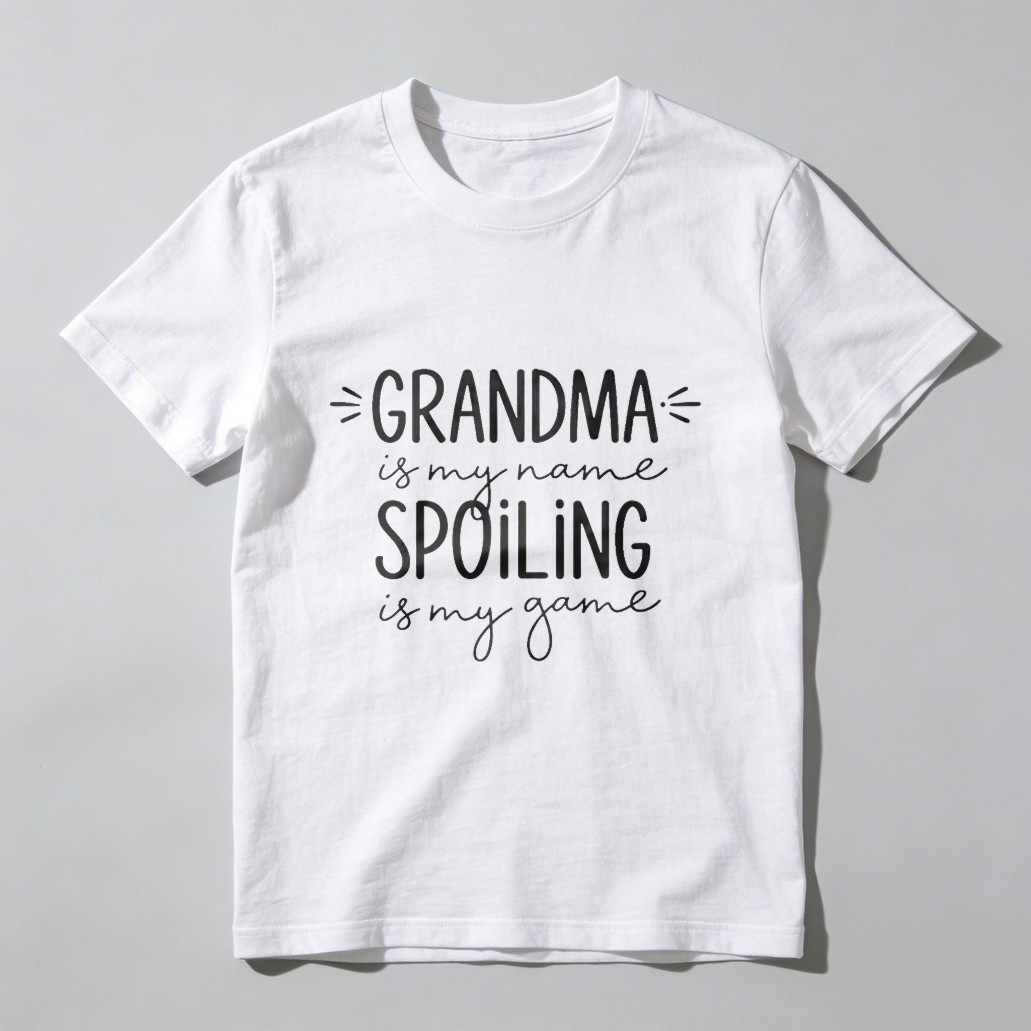 TEECURENT Grandma Is My Name Spoiling Is My Game T Shirt For Grandmother Gift Funny Grandparent Shirt Women Men Casual Top WOMEN