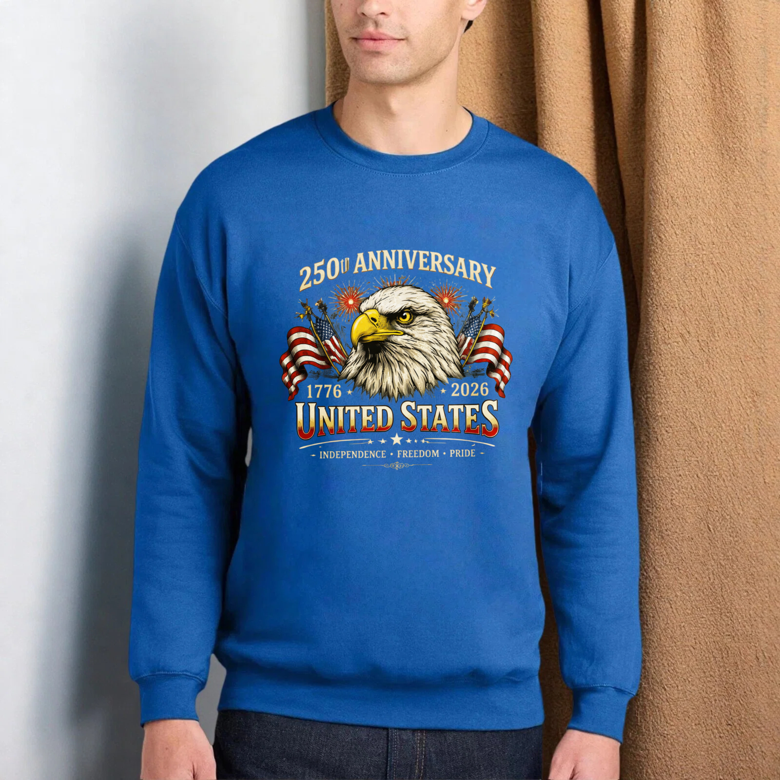 250th Anniversary United States 1776 2026 Independence Freedom Pride Eagle American Flag Sweatshirt
