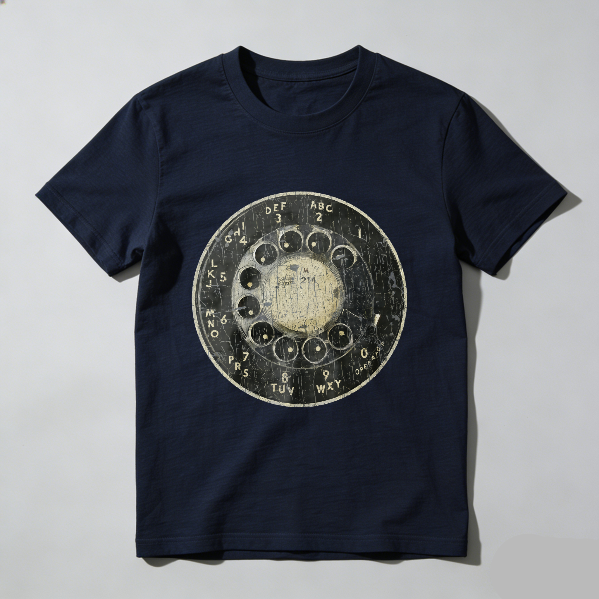 Vintage Rotary Dial Phone T-Shirt Made In Usa Retro Telephone Design Black Cotton Shirt Unisex Classic Style Gift For Tech Enthusiasts