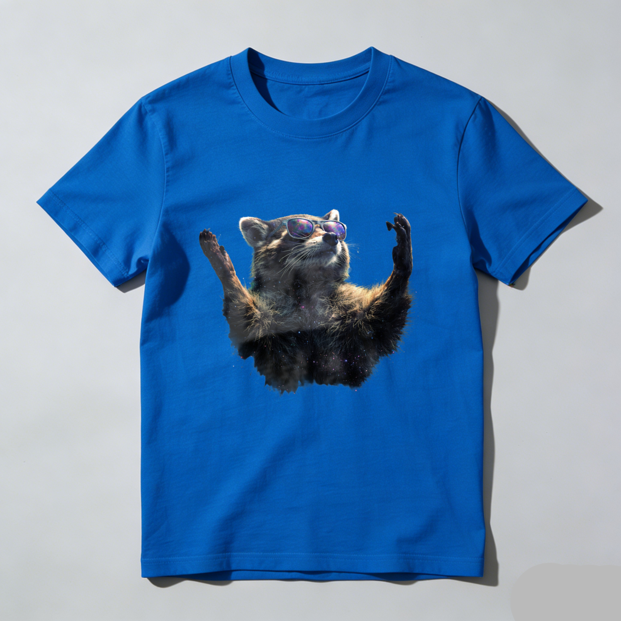 Cool Raccoon Wearing Sunglasses T-Shirt Fun Animal Graphic Design Black Shirt For Men Women Unisex Casual Wear