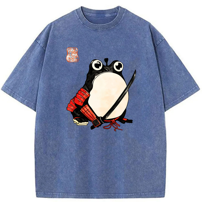 Frog Samurai With Sword And Red Armor tshirt 100% cotton