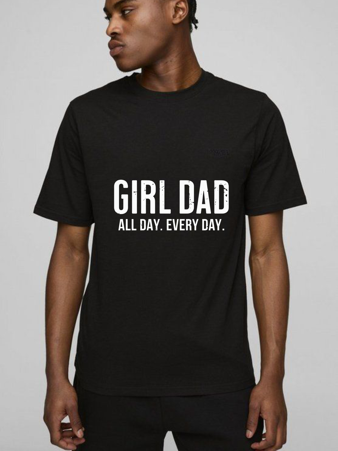 TEECURENT Girl Dad All Day Every Day Pure Cotton Short Sleeve T-Shirt-TeeCurent