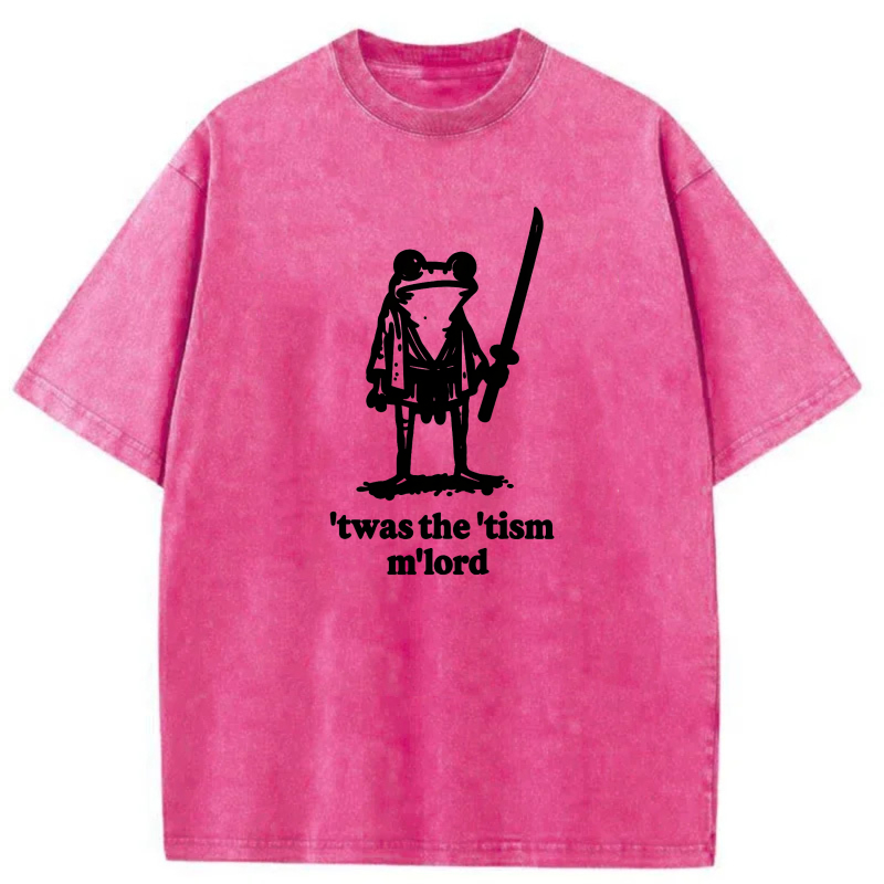 Frog With Sword And Text Print tshirt 100% cotton