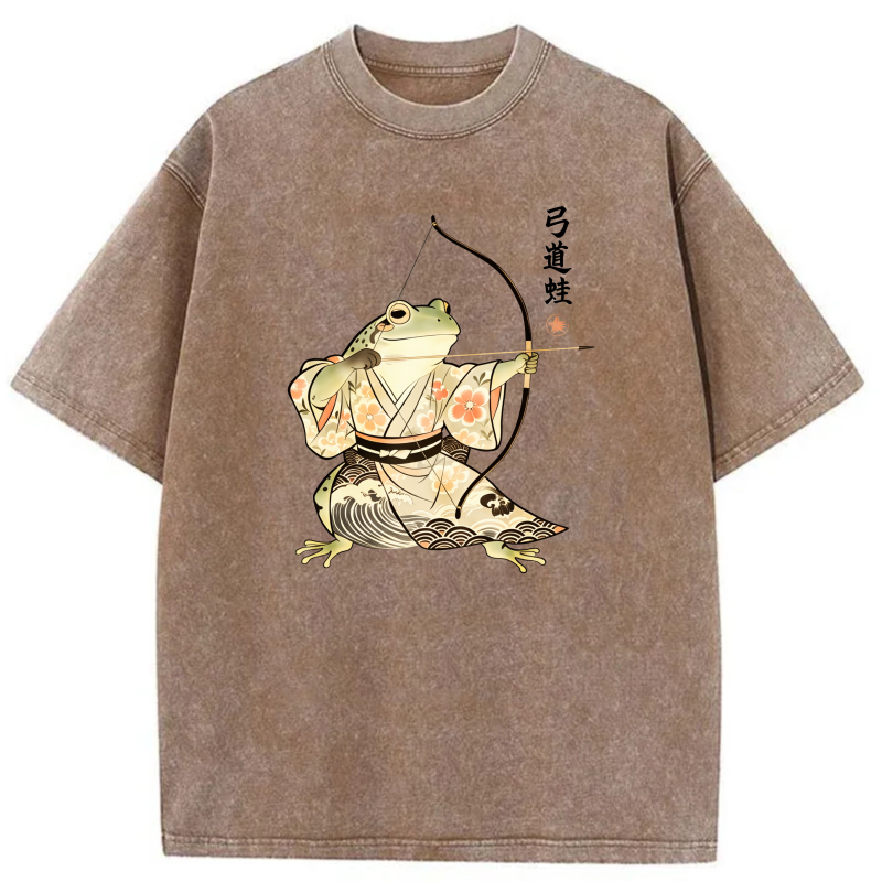 Frog Archer In Traditional Japanese Attire tshirt 100% cotton