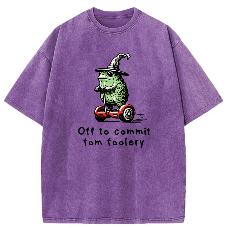 Frog Wizard On Scooter Tom Foolery tshirt 100% cotton