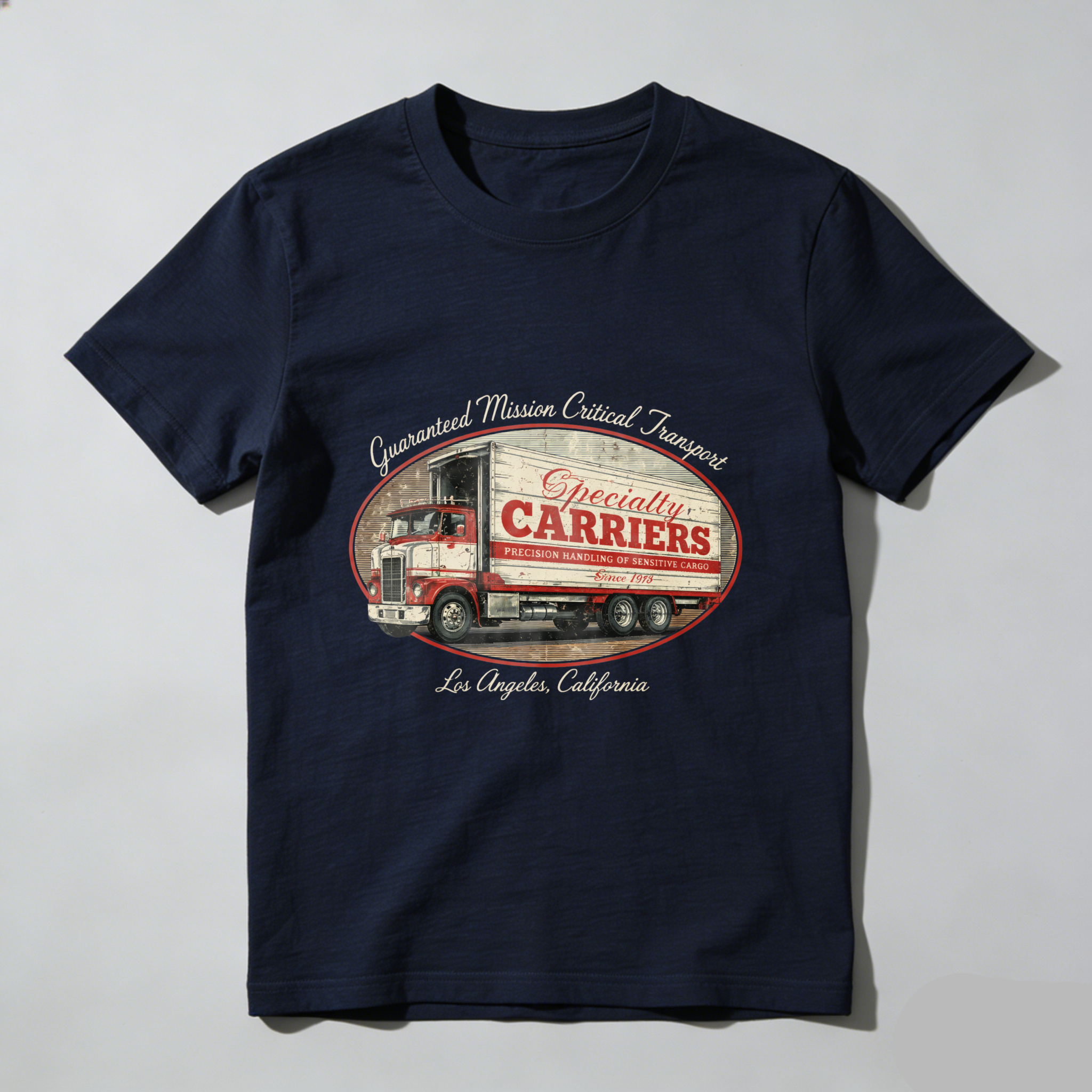 Specialty Carriers Guaranteed Mission Critical Transport Los Angeles California Trucking T-Shirt