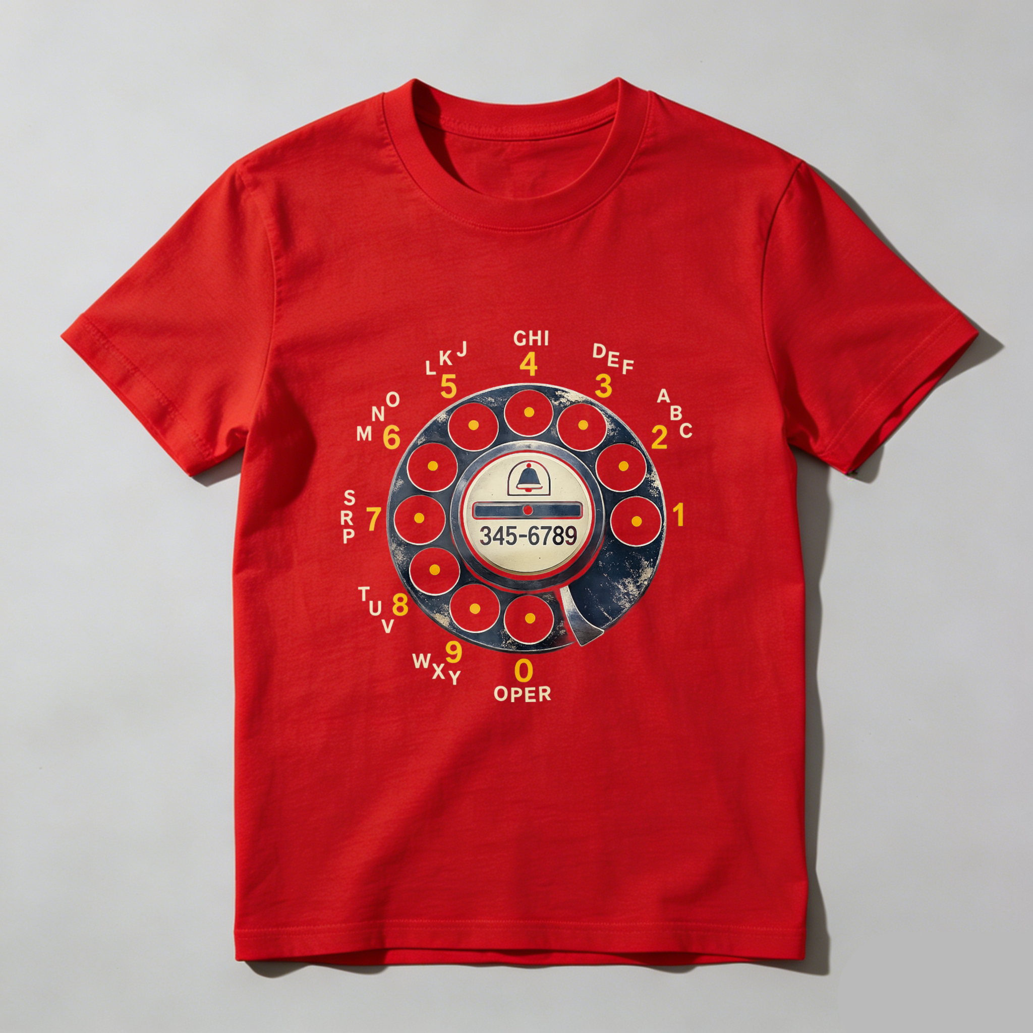 Vintage Rotary Dial Phone T-Shirt Made In Usa Retro Telephone Design Black Cotton Shirt Unisex Classic Style Gift For Tech Enthusiasts