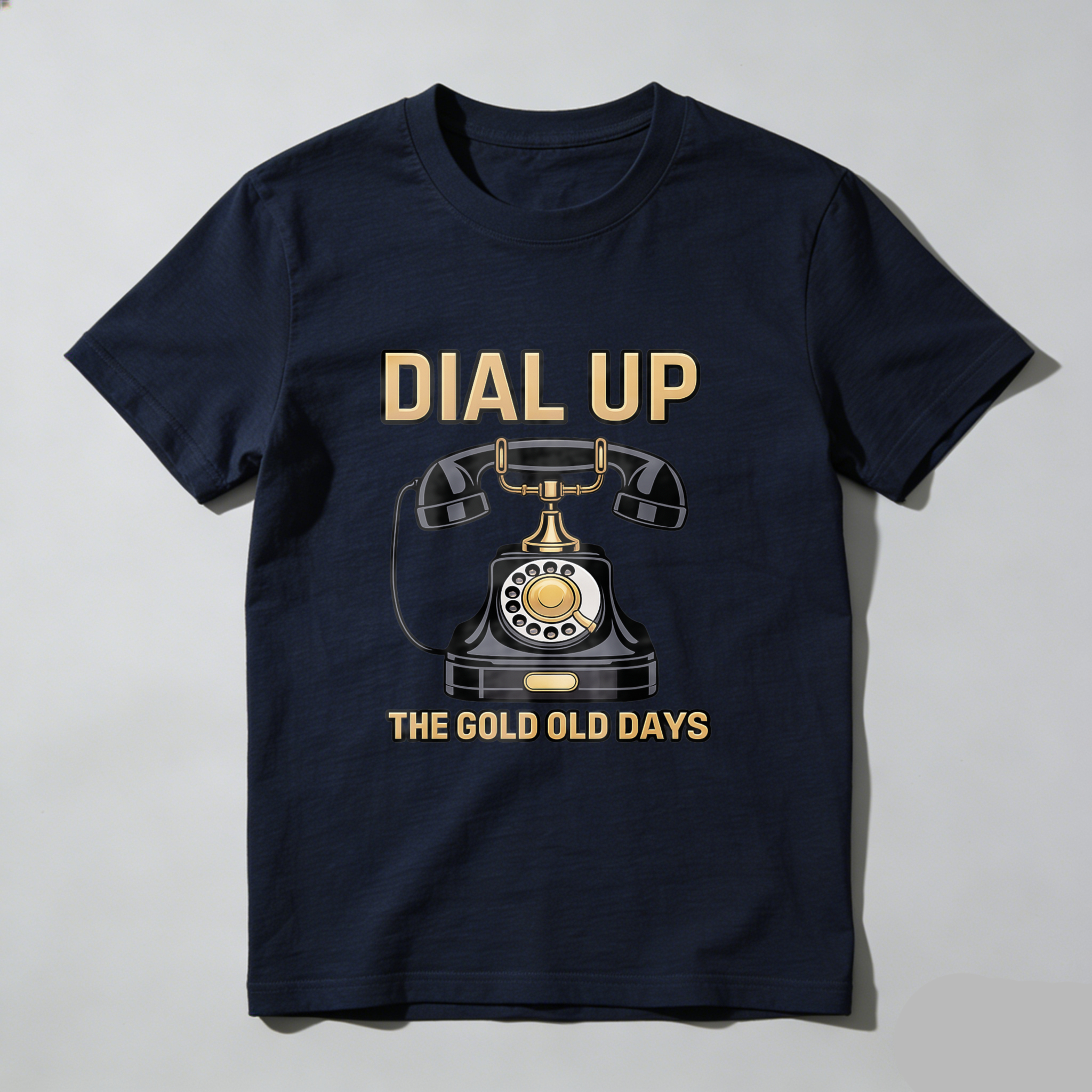 Dial Up The Gold Old Days Vintage Rotary Phone T-Shirt Made In Usa