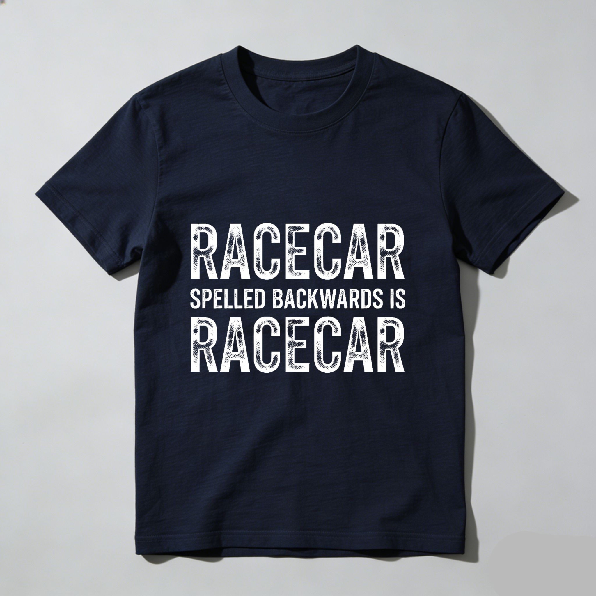 Racecar Spelled Backwards Is Racecar T Shirt Funny Palindrome Car Racing Gift For Men Women Black Cotton Tee